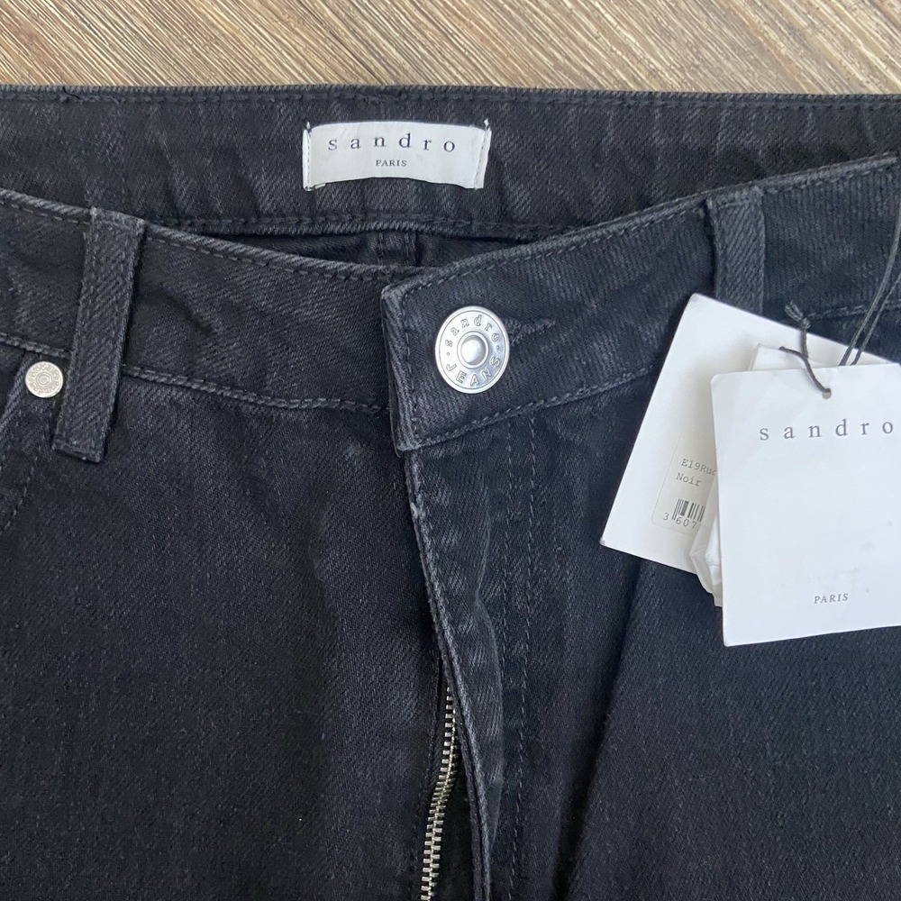 Sandro Paris Rudolphe High-Rise Flare Black Jeans - Picture 4 of 12